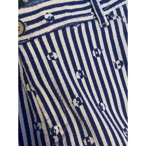 Anthropologie womens size 10 medium essential slim blue white stripe trouser pan - Picture 6 of 9